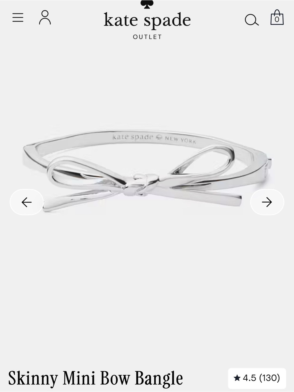 Kate Spade SKINNY MINI BOW BANGLE Bracelet